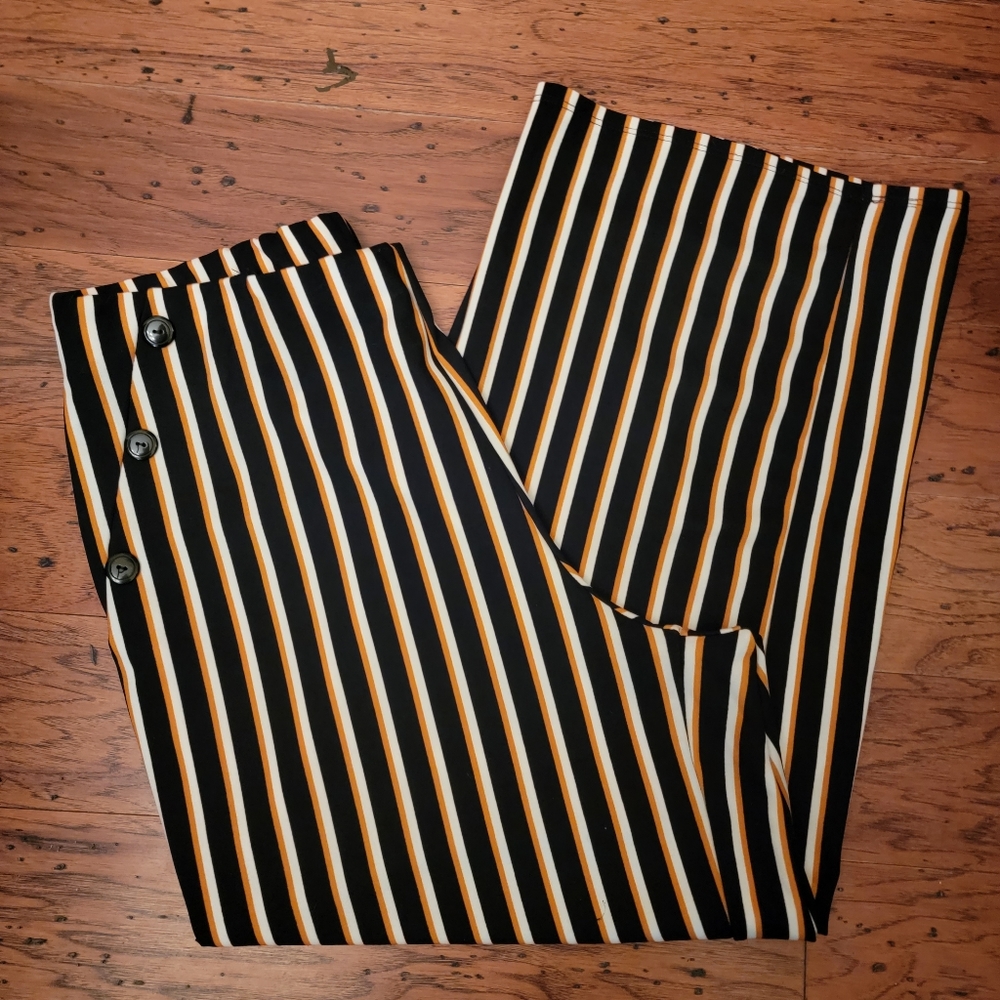 Black/White/Gold Stripped Pant